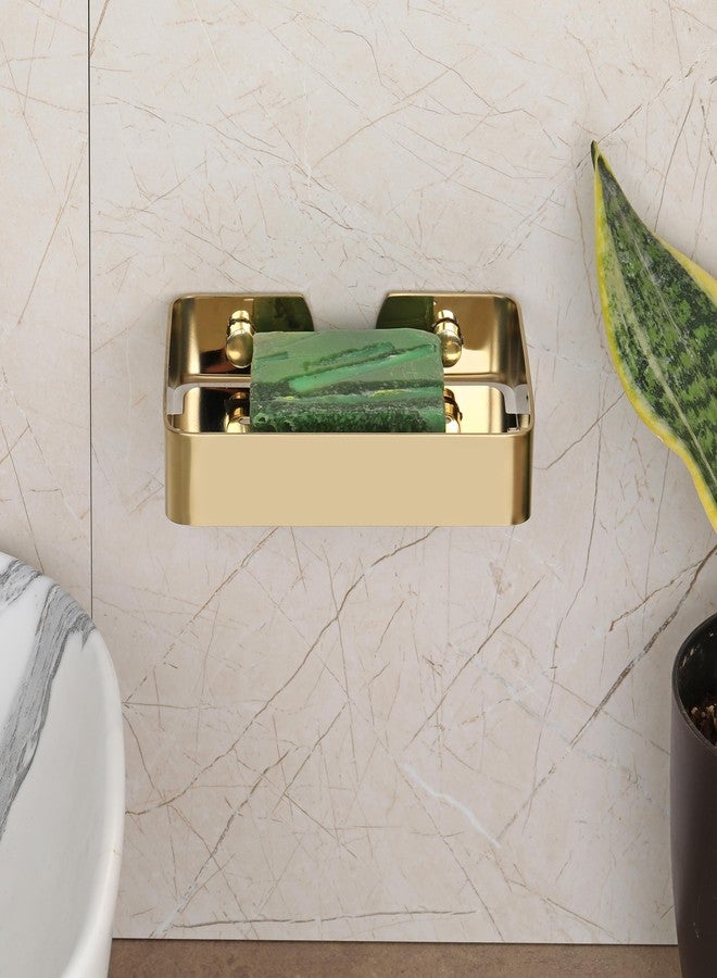 فورتون حامل صابون/طبق صابون/علبة صابون من الفولاذ المقاوم للصدأ من فورتشن، درجة 304، إكسسوارات حمام للمنازل والفنادق (عبوة من قطعة واحدة، طلاء ذهبي) - Image 3